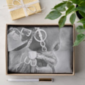 Paarden Western Rustisch zwart en witte  kunst Tissuepapier (Geschenk)