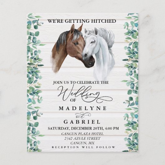 Paarden Western Weddenschap Greenery Wood Rustic (Voorkant)