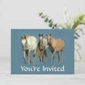 Paarden Wild en Wonderful Party Invitation Kaart (Staand voorkant)