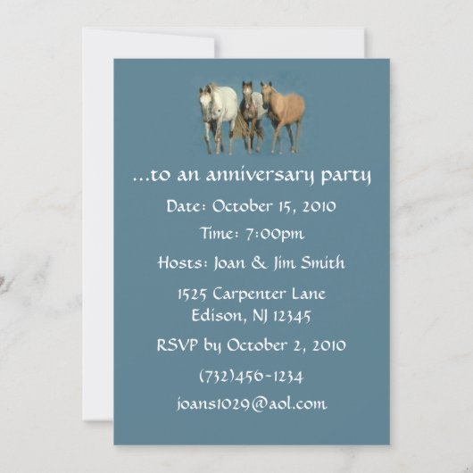 Paarden Wild en Wonderful Party Invitation Kaart (Achterkant)