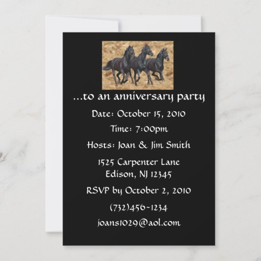 Paarden Wilde Uitnodiging (Achterkant)