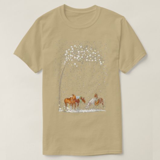 Paarden: Winterbossneeuw T-shirt (Design voorkant)