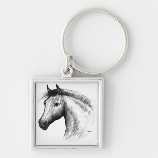Paarden: wit sleutelhanger (Voorkant)
