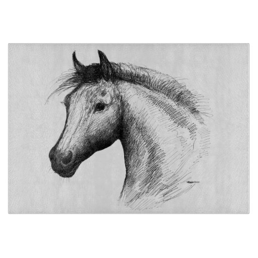 Paarden: wit snijplank (Voorkant)