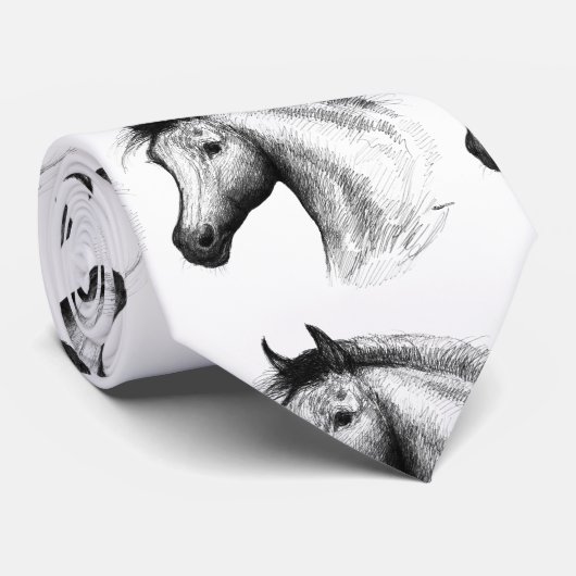 Paarden: wit stropdas (Opgerold)