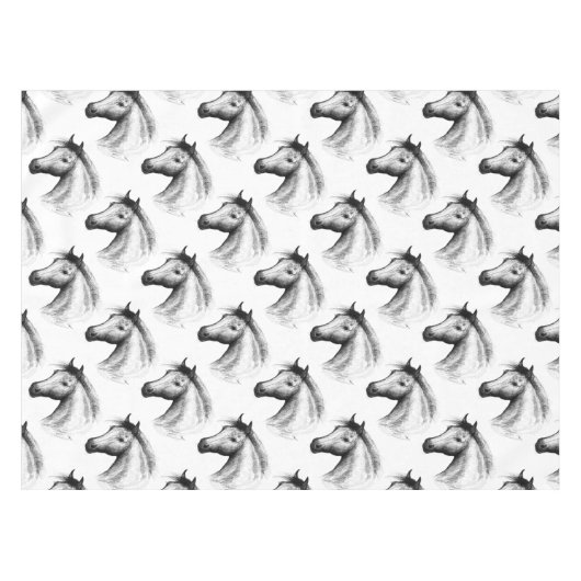 Paarden: wit tafelkleed (Voorkant (Horizontaal))
