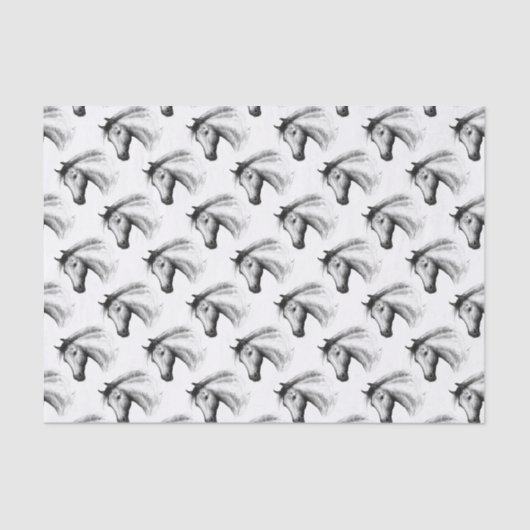 Paarden:  Wit Tissuepapier (Voorkant)