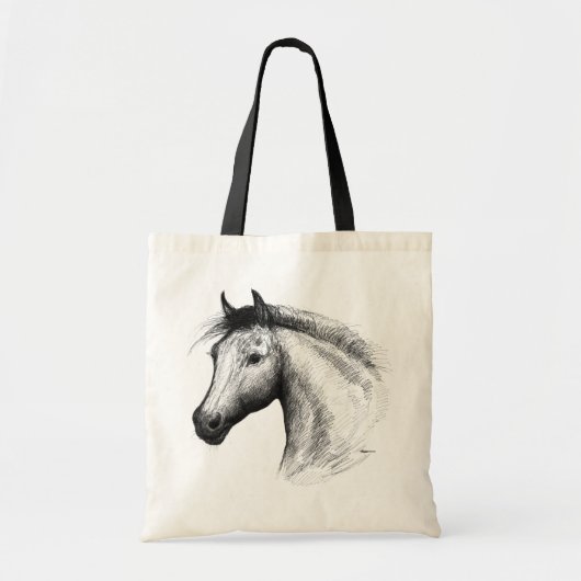 Paarden: wit tote bag (Voorkant)