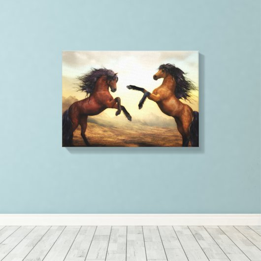 Paarden | Zazzle_Growshop. Canvas Afdruk (Insitu (Houten vloer))