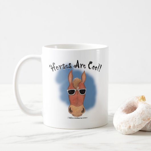 Paarden zijn cool! koffiemok (Met donut)