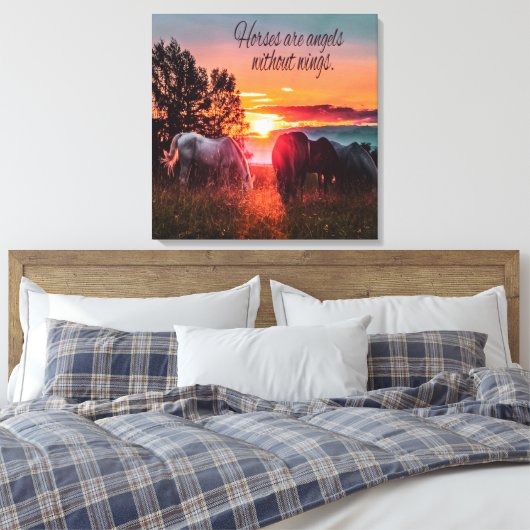 Paarden zijn engelen zonder vleugels canvas afdruk (Insitu (Slaapkamer))