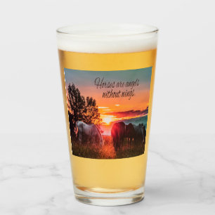 Paarden zijn engelen zonder vleugels glas