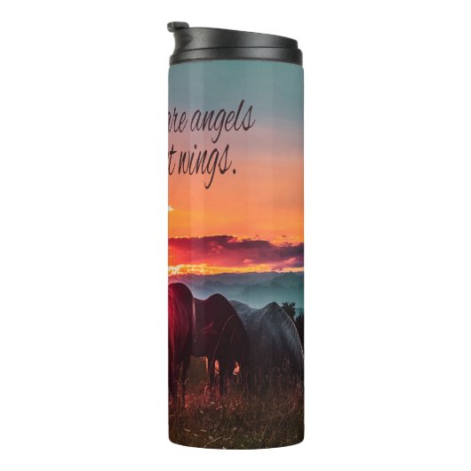 Paarden zijn engelen zonder vleugels thermosbeker (Geroteerd rechts)