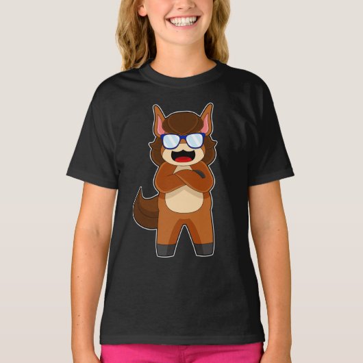 Paarden Zonnebril T-shirt (Voorkant)