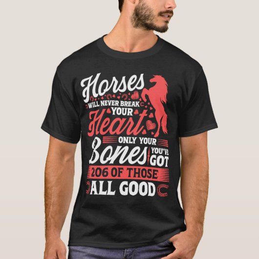 Paarden zullen je hart nooit breken t-shirt (Voorkant)