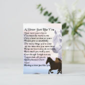 Paarden Zuster Poem Briefkaart (Staand voorkant)