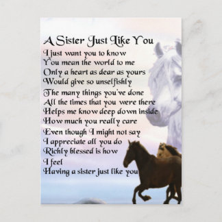 Paarden Zuster Poem Briefkaart