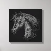 Paarden: zwart canvas afdruk (Voorkant)