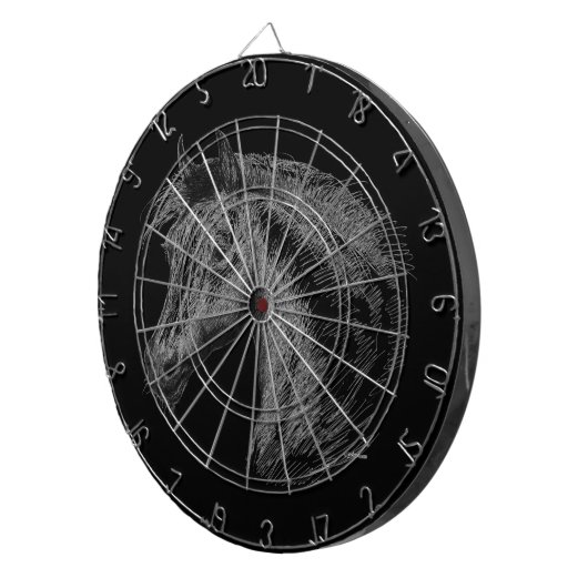 Paarden: zwart dartbord (Voorkant Rechts)