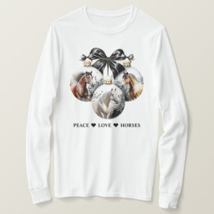 Paarden zwart en goud Christmas peace quote T-shirt