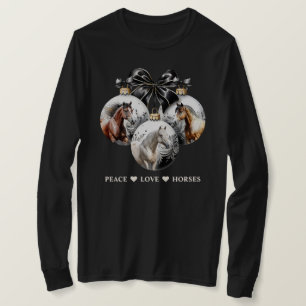 Paarden zwart en goud Christmas peace quote T-shirt