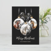 Paarden zwart en goud Kerst citaat Feestdagenkaart (Staand voorkant)