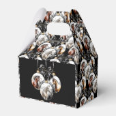 Paarden zwart en goud Kerstcitaat Bedankdoosjes (Achterkant)