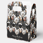 Paarden zwart en goud Kerstcitaat Bedankdoosjes (Geopend)