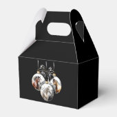 Paarden zwart en goud Kerstcitaat Bedankdoosjes (Achterkant)