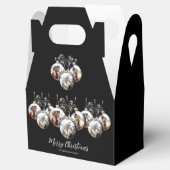 Paarden zwart en goud Kerstcitaat Bedankdoosjes (Geopend)