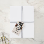 Paarden zwart en goud Kerstcitaat Cadeaulabel (Met Touw)