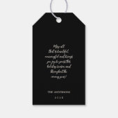 Paarden zwart en goud Kerstcitaat Cadeaulabel (Achterkant)