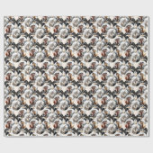 Paarden zwart en goud Kerstcitaat Cadeaupapier (Vlak)