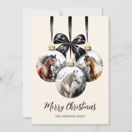 Paarden zwart en goud Kerstcitaat Feestdagenkaart