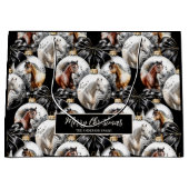 Paarden zwart en goud Kerstcitaat Groot Cadeauzakje (Voorkant)