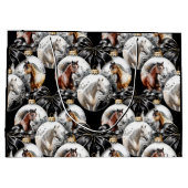 Paarden zwart en goud Kerstcitaat Groot Cadeauzakje (Achterkant)