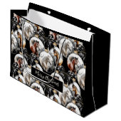 Paarden zwart en goud Kerstcitaat Groot Cadeauzakje (Voorkant Gekanteld)