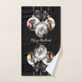 Paarden zwart en goud Kerstcitaat Handdoek (Handdoek)