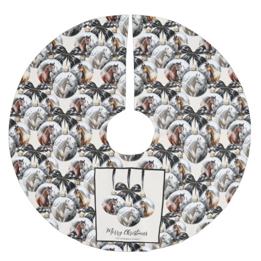 Paarden zwart en goud Kerstcitaat Kerstboom Rok (Voorkant)