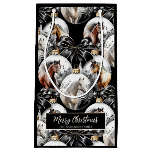 Paarden zwart en goud Kerstcitaat Klein Cadeauzakje