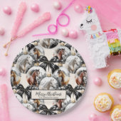 Paarden zwart en goud Kerstcitaat Papieren Bordje (Feest)