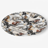 Paarden zwart en goud Kerstcitaat Papieren Bordje (Gekanteld)