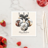 Paarden zwart en goud Kerstcitaat Servet (Insitu)