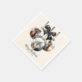 Paarden zwart en goud Kerstcitaat Servet (Hoek)