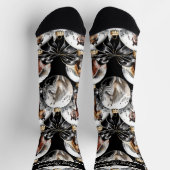 Paarden zwart en goud Kerstcitaat Sokken (Top)