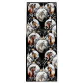 Paarden zwart en goud Kerstcitaat Wijn Cadeautas (Achterkant)