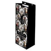 Paarden zwart en goud Kerstcitaat Wijn Cadeautas (Voorkant Gekanteld)