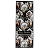 Paarden zwart en goud Kerstcitaat Wijn Cadeautas (Voorkant)