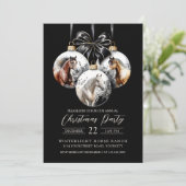 Paarden zwart en goud Kerstmis Kaart (Staand voorkant)