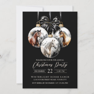 Paarden zwart en goud Kerstmis Kaart